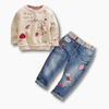 Girl&#39;s Clothing Cartoon Sweatshirt and Jeans Outfit