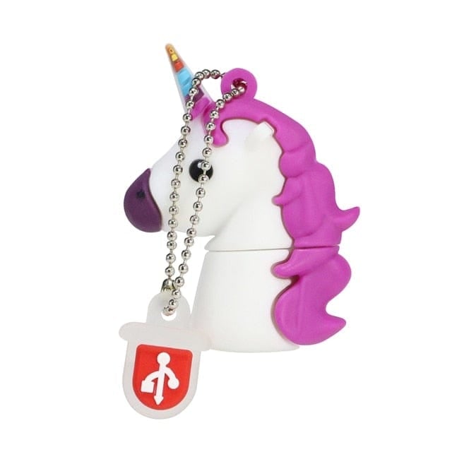 4GB / White Purple Cartoon USB Flash Drive