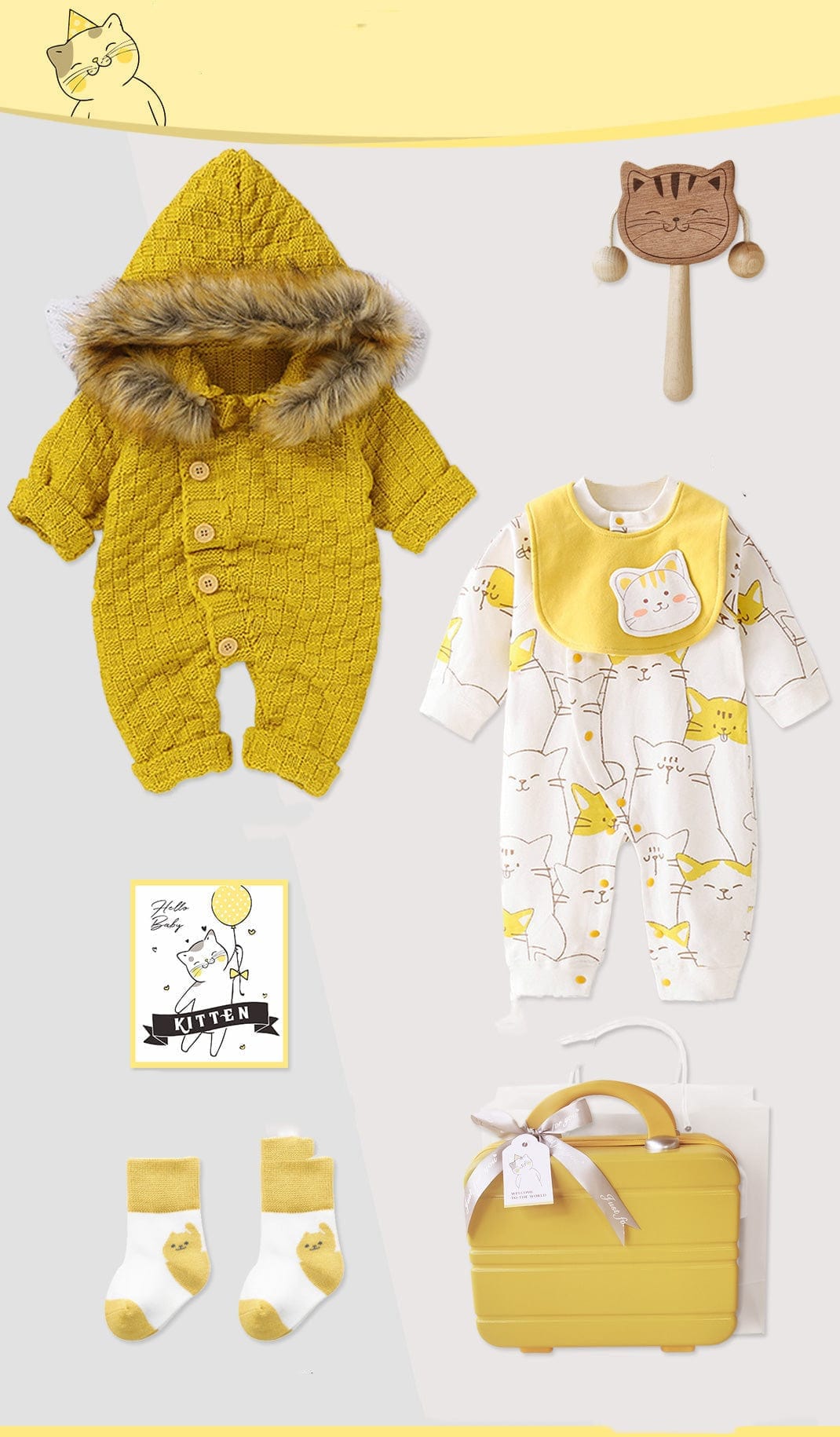 Cat theme baby gift set