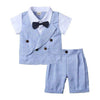 Blue Kids Clothes / 12M / China Check Print Semi Casual Set