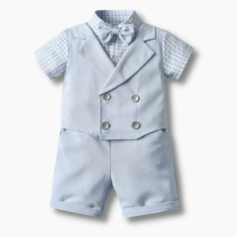 Boy&#39;s Clothing Checked Shirt and Short Pants Outfit