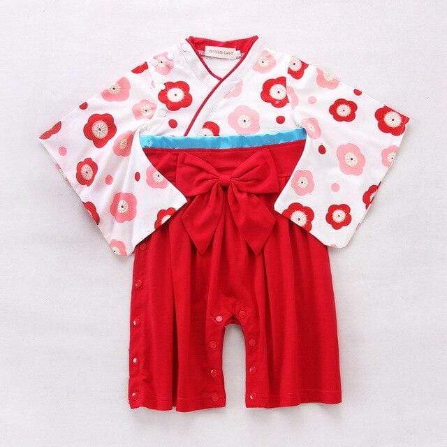 Girl's Clothing Beige / 6M cherry blossom kimono suit