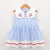 Girl's Clothing Q022 sky blue / 4T Cherry Turn-down Collar Dress