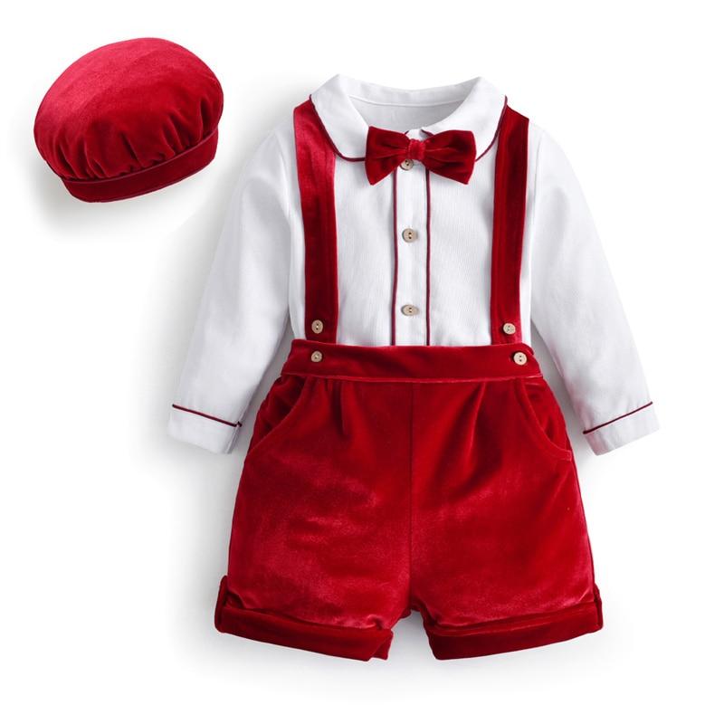 Children Withe Blouse Velvet Pants 2Pcs Outfits