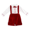 Red / 9M Children Withe Blouse Velvet Pants 2Pcs Outfits