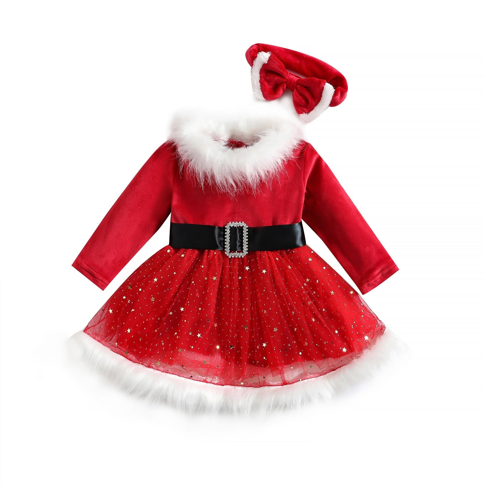 Red Christmas Santa Claus Dress, Red / 3-4t