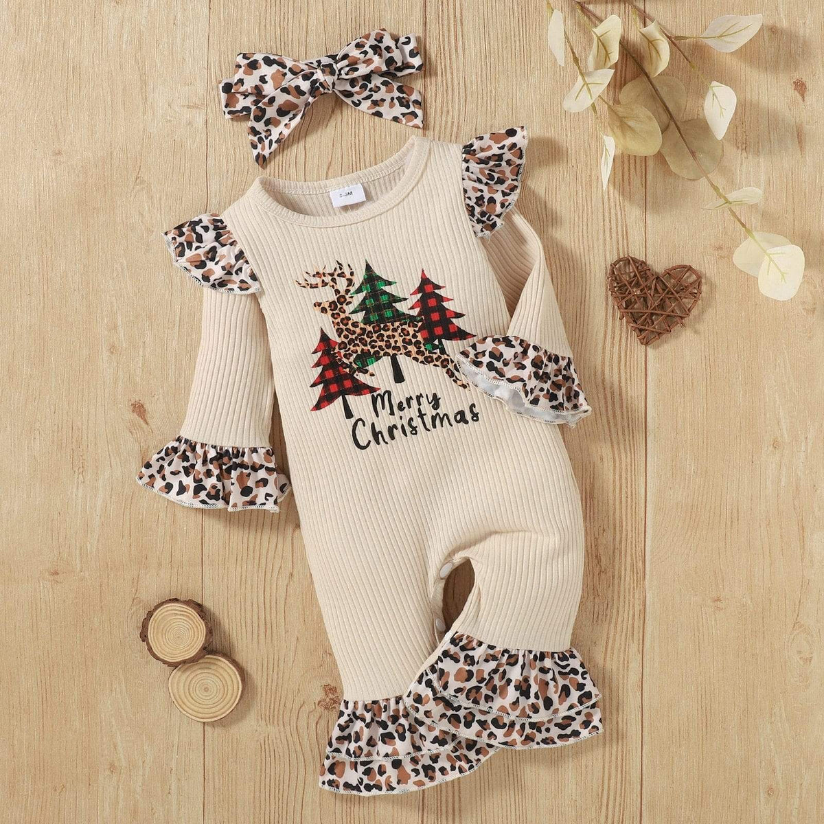 Girl's Clothing Christmas Suspender Skirt &amp; Headband