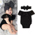 Citgeett Summer 2PCS Newborn Kid Baby Girl Lace Solid Clothes Off Shoulder Bodysuit Summer Outfit Set