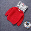 red / 12M children Clothes baby boys cotton Warm Pullovers plush inside sweaters girls Winter Autumn Knitted Loose jacket 1-12Y child tops