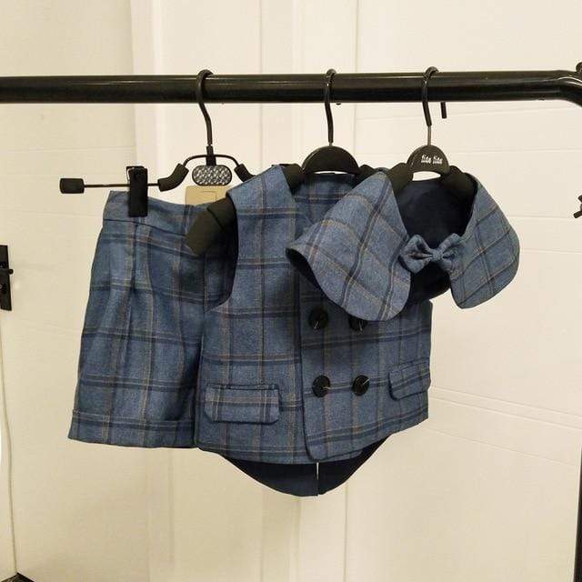 Boy's Clothing Blue / 3T Double Breasted vest short Shawl