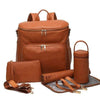 Camel PU Leather Baby Nappy Diaper Bag