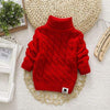 Red / 6T IENENS Kids Girl Sweater Tricots Turtleneck Pullover Baby Winter Tops Solid Color Sweaters Autumn Boy Girl Warm Sweater Pull
