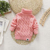 Pink / 12-24M IENENS Kids Girl Sweater Tricots Turtleneck Pullover Baby Winter Tops Solid Color Sweaters Autumn Boy Girl Warm Sweater Pull