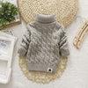 Grey / 5T IENENS Kids Girl Sweater Tricots Turtleneck Pullover Baby Winter Tops Solid Color Sweaters Autumn Boy Girl Warm Sweater Pull