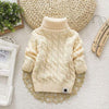 White / 12-24M IENENS Kids Girl Sweater Tricots Turtleneck Pullover Baby Winter Tops Solid Color Sweaters Autumn Boy Girl Warm Sweater Pull