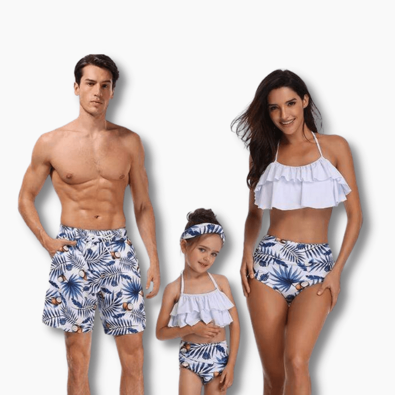 Family Matching Clothes Coconut Tree Print Family Matching Swimsuits