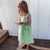 147 Green / 100cm / China Cotton And Linen Sleeveless Suspender Dress