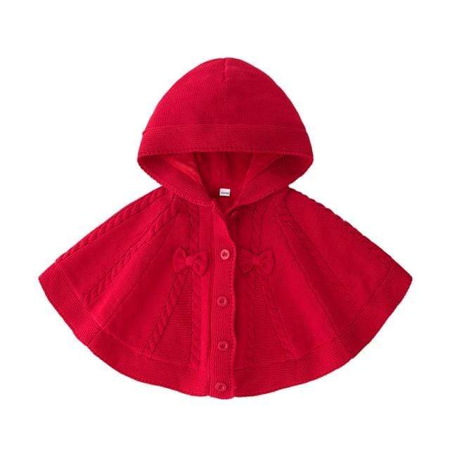 Girl's Clothing RED 1 / 3-4T cotton hooded plaid style Coat