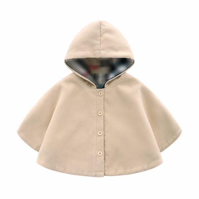 Girl's Clothing Beige / 3-4T cotton hooded plaid style Coat