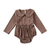 Brown / 6M Cotton Knitted Romper
