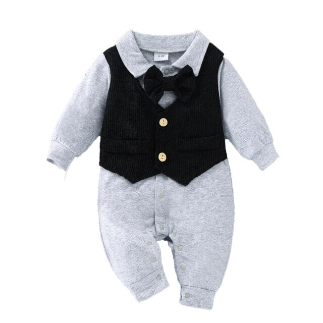 BLACK / 12-18M / China Cotton Romper Newborn