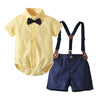 Boy&#39;s Clothing B / 9M Cotton Yellow Tie Shirts+Overalls 2PCS