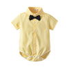 Boy&#39;s Clothing Cotton Yellow Tie Shirts+Overalls 2PCS