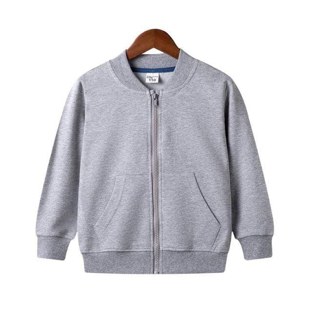 Boy's Clothing Gray / 24M Cotton Zipper Solid Jacket