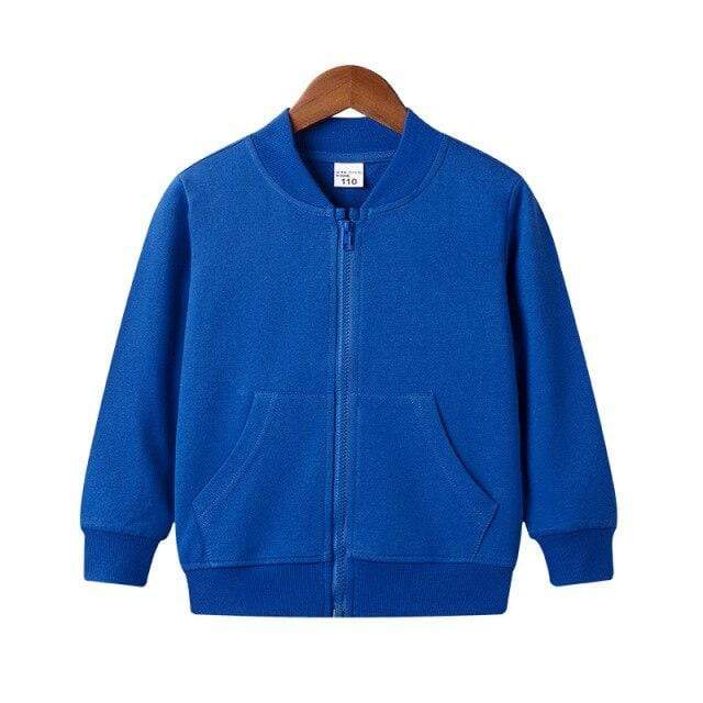 Boy's Clothing Blue / 7T Cotton Zipper Solid Jacket