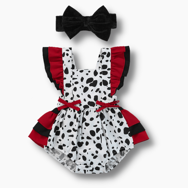 Baby & Toddler Cow Print Baby Romper with Headband