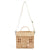 Khaki Creative House Shape Rattan Handbags