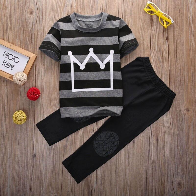 Boy's Clothing Gray / 24M Crown T-Shirt Outfit