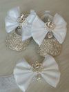 white bow set / 3-6 months Crystal Princess Shoes