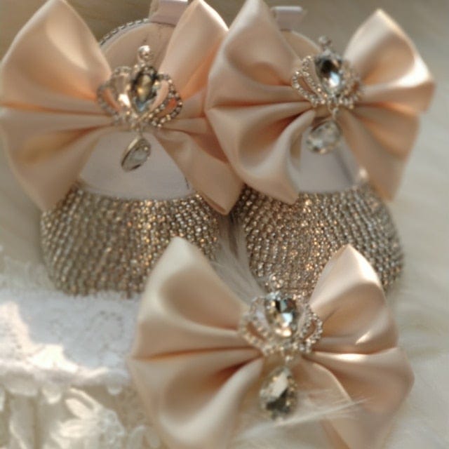 Baby & Toddler Handmade Crystal Baby Shoes and Headband Gift Set