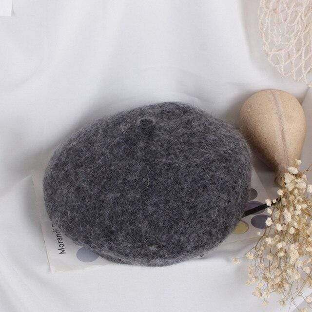 Dark Grey Cute Baby Girls Beret