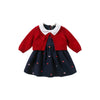 red / 3Y (90cm) cute bow embroidery sweater