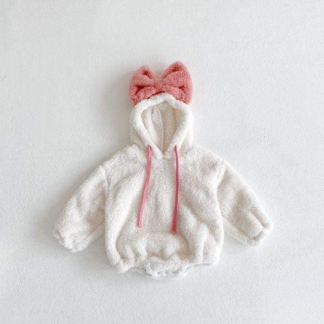 white rompers / 6M Cute Butterfly Hoodies Bodysuit