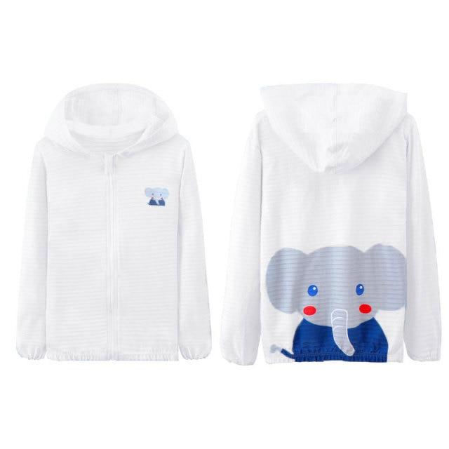Girl's Clothing Ivory / 150CM Cute Cartoon Hoodie Coat