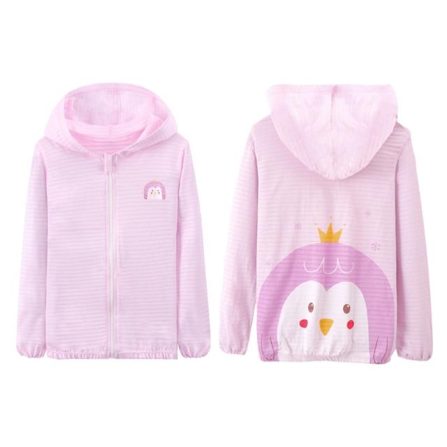 Girl's Clothing Lavender / 130CM Cute Cartoon Hoodie Coat
