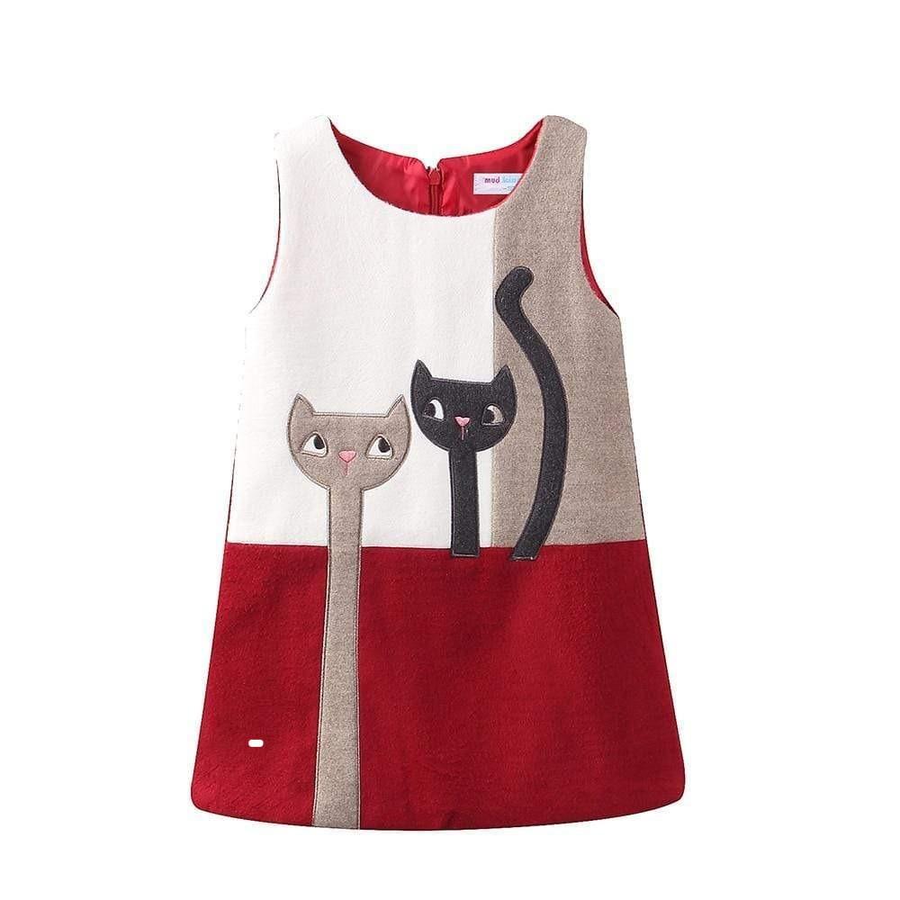 Girl's Clothing Cute Cats A-Lined Dress