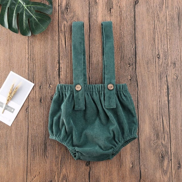 Army Green / 6M Cute Corduroy Suspender