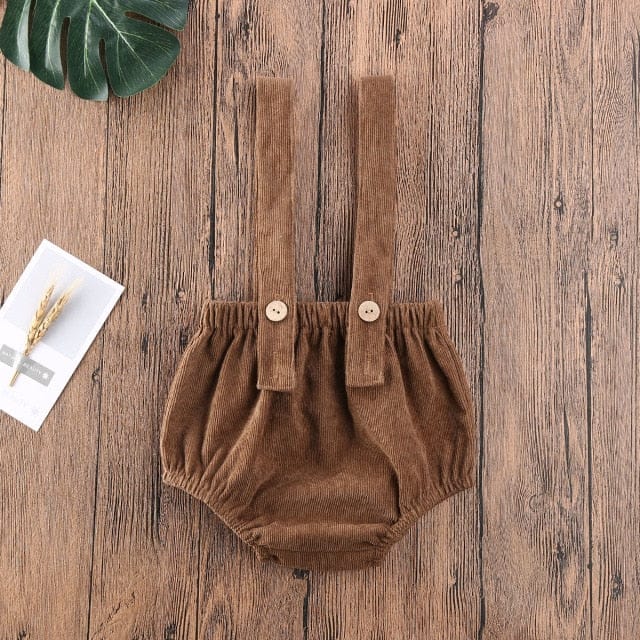 Khaki / 6M Cute Corduroy Suspender