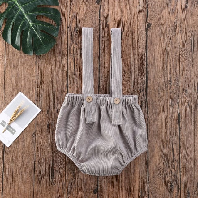 Gray / 6M Cute Corduroy Suspender