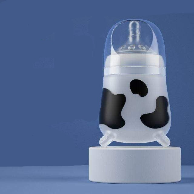 240ML Cute Cow Silicone Feeding Bottle Imitating Breast Milk