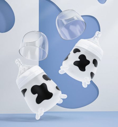 Cute Cow Silicone Feeding Bottle Imitating Breast Milk