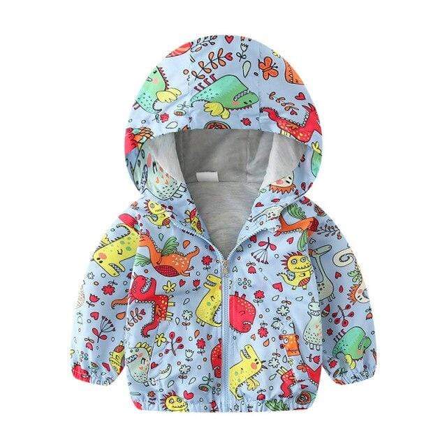 BJ042 sky blue / 24M / China Cute Dinosaur Jacket