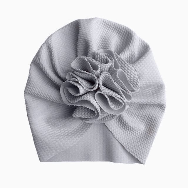 Gray Cute Flower Baby Hat