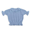 Girl&#39;s Clothing P702 Blue / 5T (120) Cute Hollow Out Knit Pullover