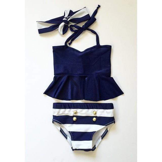 Yomorio Two Piece Tankini Swimsuits Heart Neck Wrap Padded Bikini Top with Bathing Shorts, Dark Blue / S