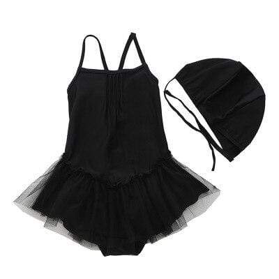 Black / L(90-100CM) Cute One Piece Bath Swimsuit